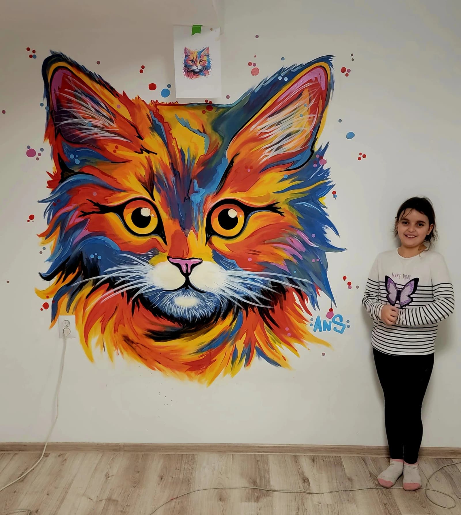 Koci mural w pokoju dziecka!