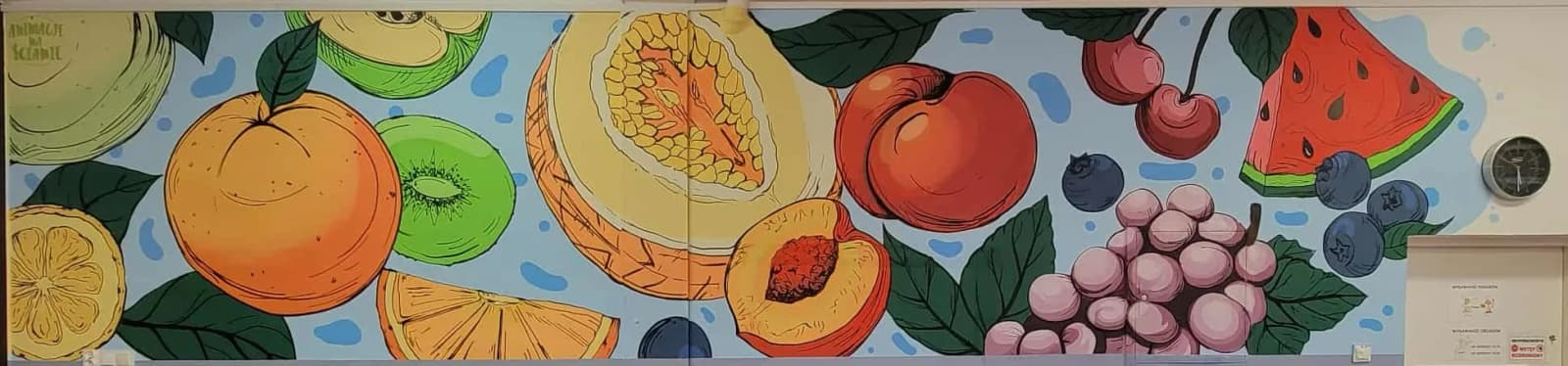Owocowy mural na stołówce mojej dawnej szkoły!
