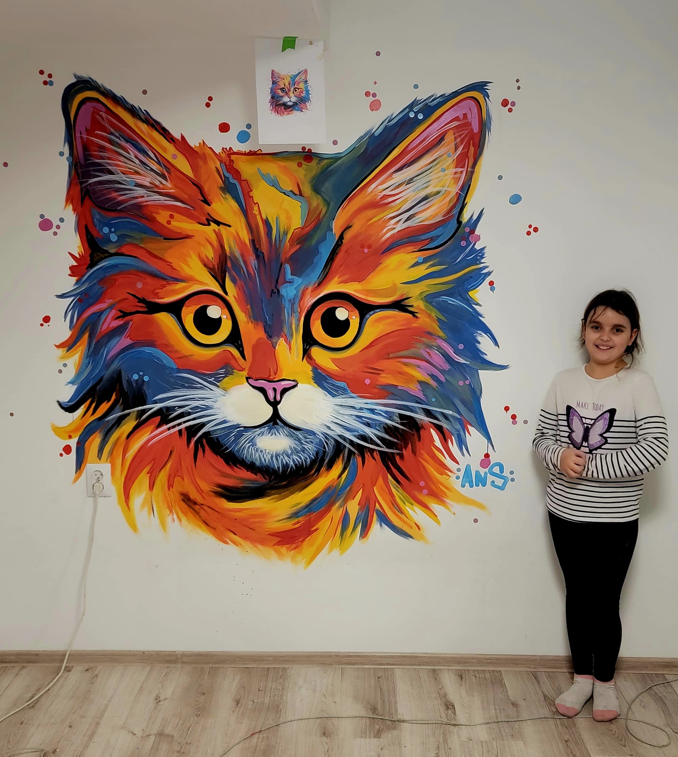 Koci mural w pokoju dziecka!
